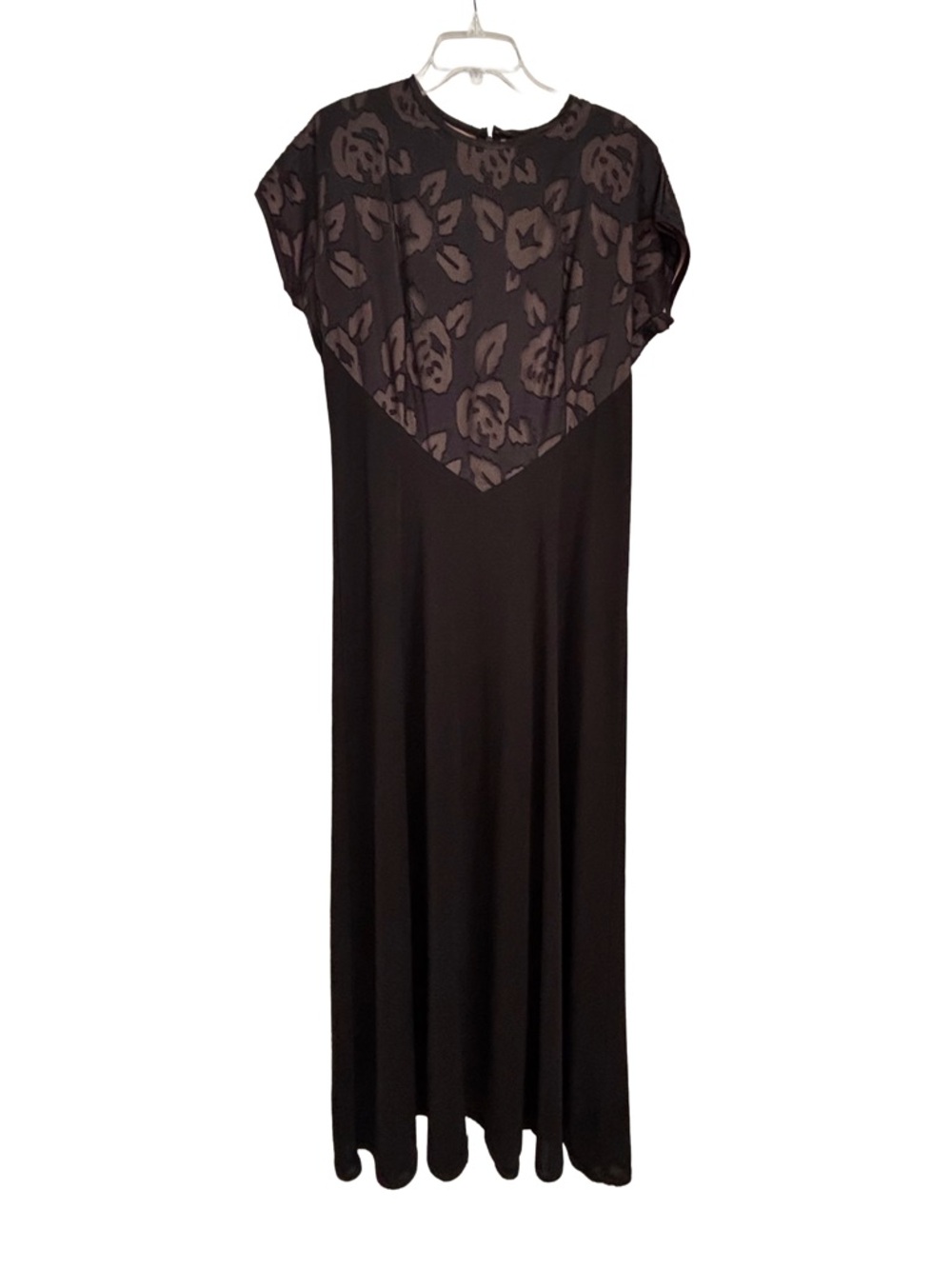 Black Formal with Floral Sheer Yoke